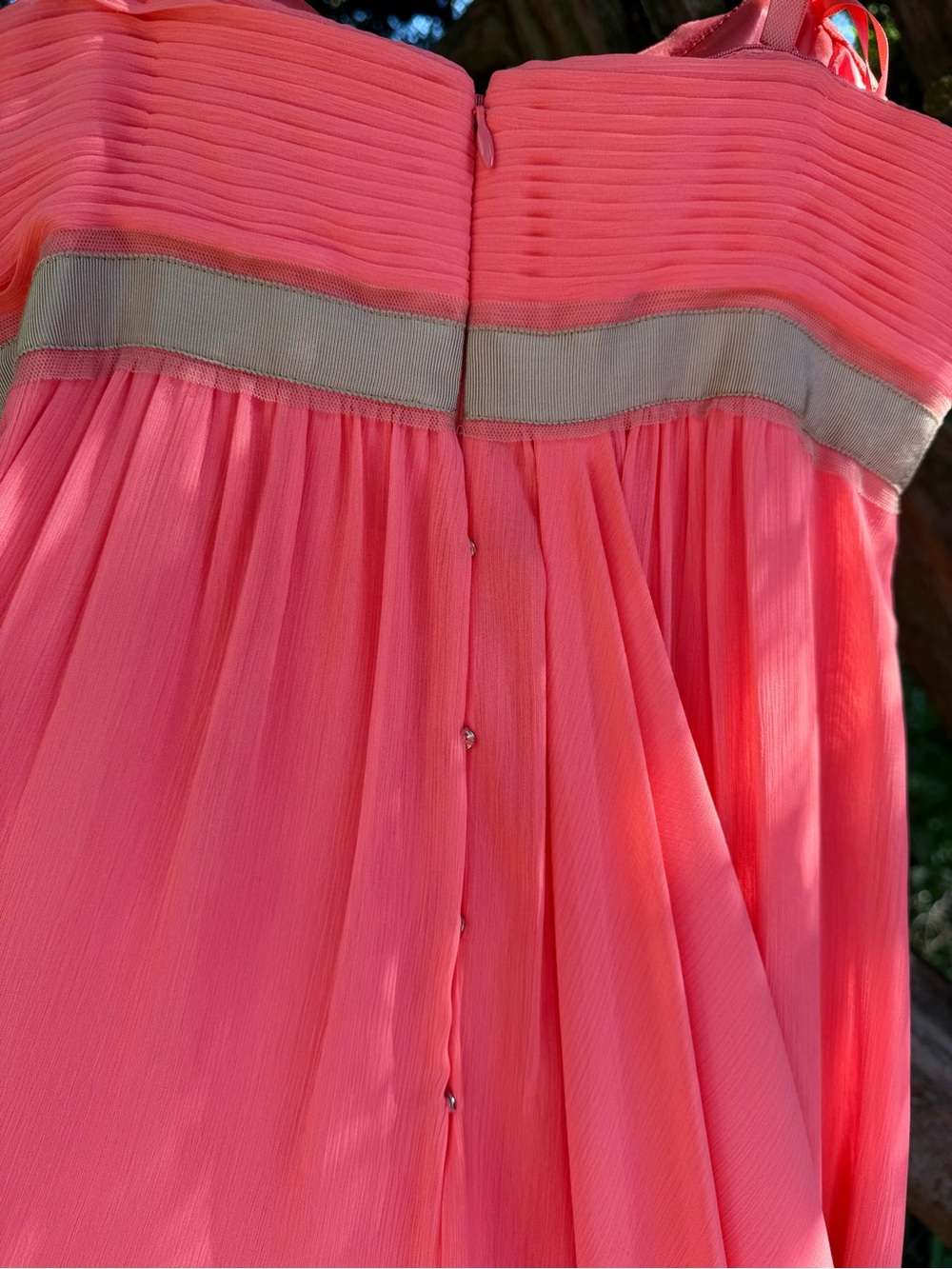 BCBGMaxAzria 2 Pink Coral Pleated Bodice Grecian Drape Style Formal Dress Size 2 - Picture 14 of 17